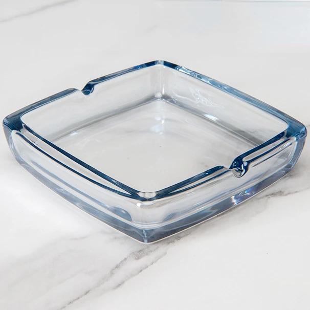 Classic Square Crystal Glass Ashtray for Men and Women, Transparent Smoke Cup, Creative Home Bar, Living Room, Simple Factories