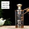 Floral Glass Dragon Pattern Baijiu Bottle Gift Set With Exquisite Spraypainted Baked Flower Design