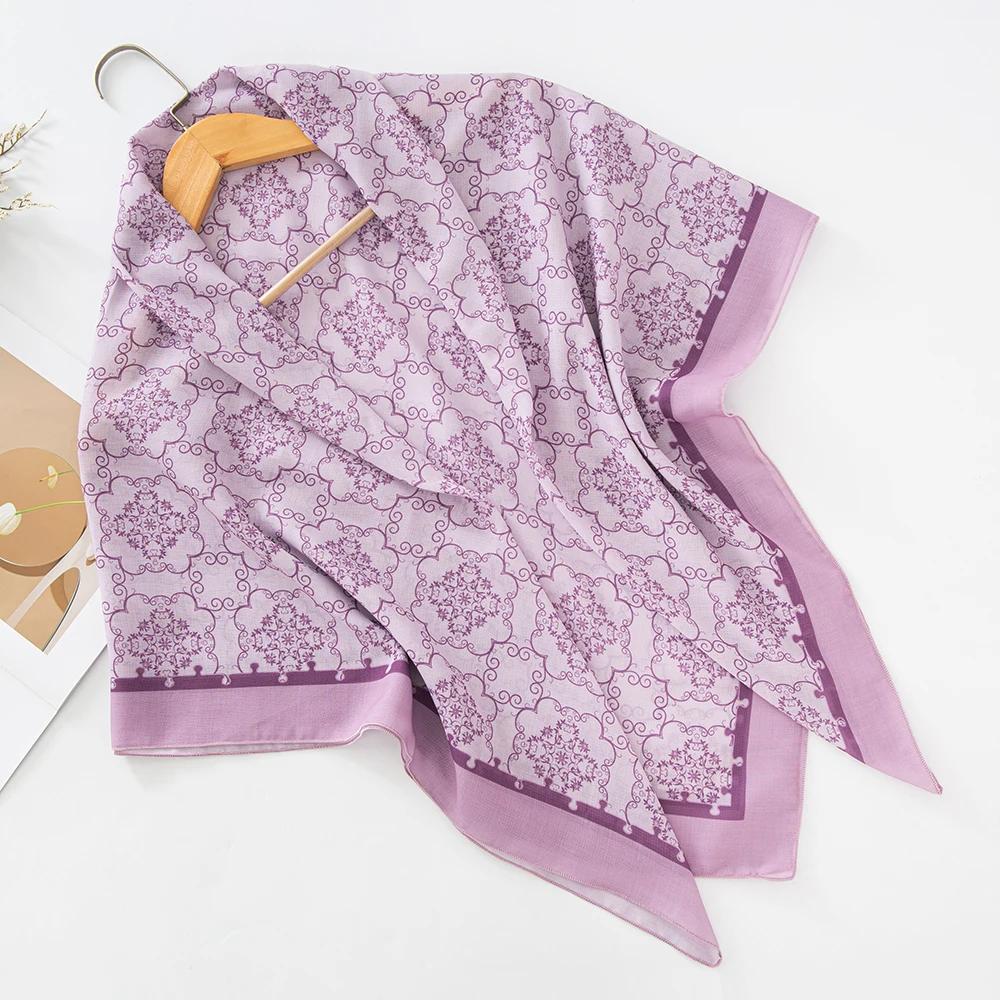 73Colors Malaysia Tudung Bawal Flower Print Hijab New Design Headscarf Premium Cotton Voile Soft Fashion Muslim Square Scarf