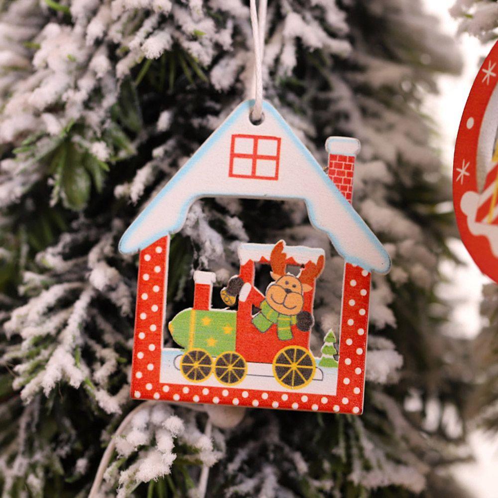 Hänge Barnpresenter Julgransdekoration Julhängande Snögubbe/Älg/Tomte Träprydnader