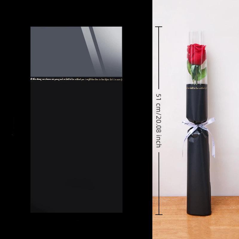 20Pcs Flower Wrappers Colorful Transparent Bag Single Bouquet Wrapper For Bouquet Flower Wrapper Waterproof Diy Gift