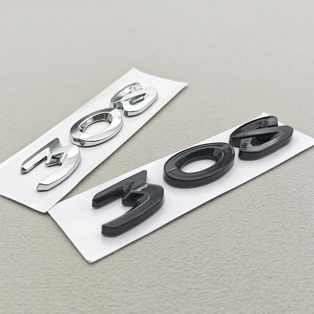 3D ABS Car Badge New 308 Letters Logo Emblem Chrome Black Rear XNBS5 Trunk Sticker Accessories For Peugeot 308 SW GT Line GTI T9 T7 P5