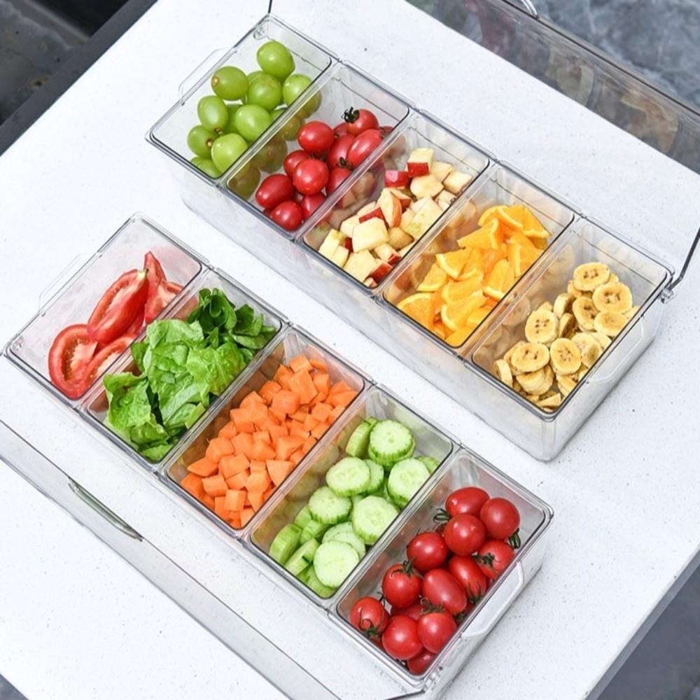 Removable Chilled Condiment Server Tray Organizer Food Container Fruit Serving Tray Outdoor