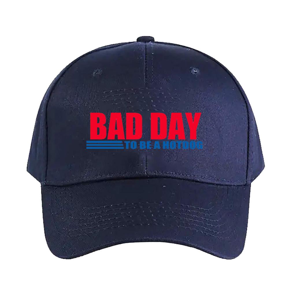 Bad Day to be a Hot Dog Cap Summer Woman Man Baseball Cap Adjustable with Curved Brim Duckbill Cap Protection Sun Hats