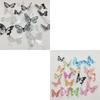 18pcs/set Black and White Crystal Butterflies Wall Sticker For Kids Rooms Art Mural Refrigerator Wedding Decoration Wall Decals