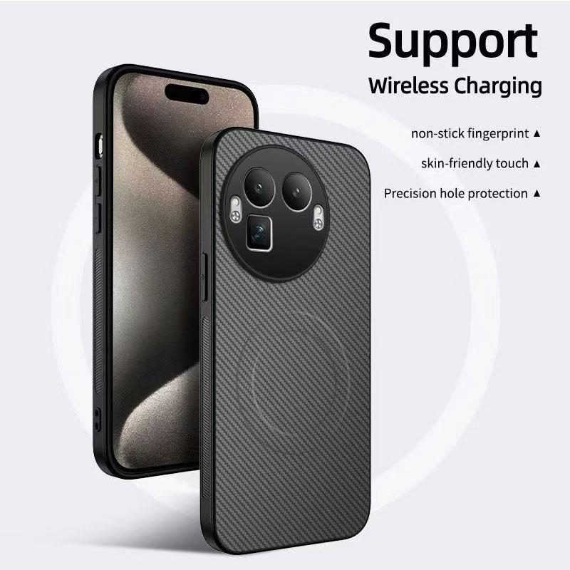 For Realme GT 8 Pro Case Carbon Fibre for  Wireless Charging Phone Case for Realme GT8 8pro Lens Protection Hard Cover