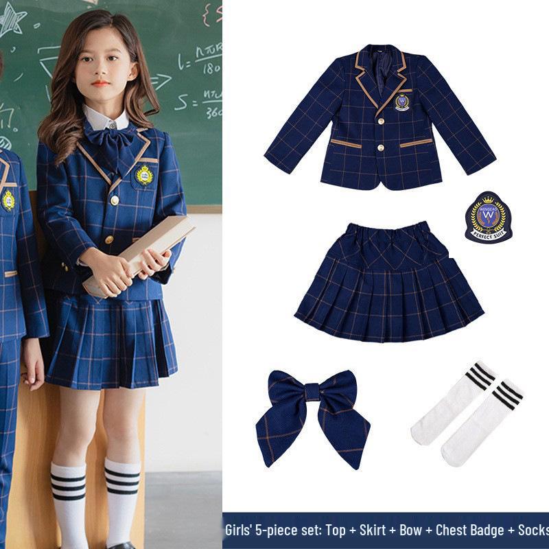 

Комплекты школьной формы для детей в британском стиле 120cm: Height 110-120cm, Weight 38-48kg