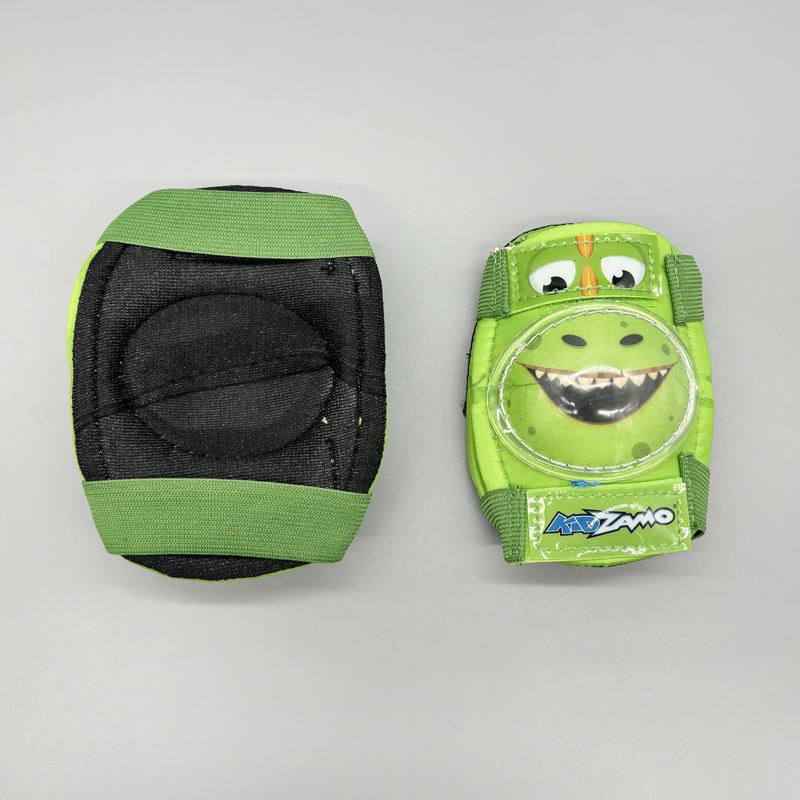 Green Dinosaur Kids Protective Gear Set: Roller Skates, Knee & Elbow Pads, Wrist Guards for Skating, Cycling, Skiing & Scootering