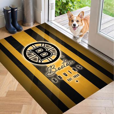 Minkštas grindų kilimas Boston Bruins rašto kilimas dekoratyvinis kilimėlis namų kambario dekoravimui