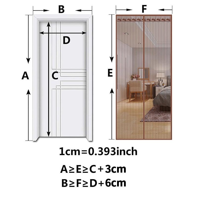 Magnetic Screen Door Mesh Curtain Mosquito Net Bug Hands Free Partition Mute Striped Door Curtain Bedroom Ventilation