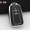 2 Buttons For Toyota Prius Camry Corolla Chr C-Hr Rav4 Land Cruiser Prado Tpu Car Key Case Cover Shell Fob Keychain Accessories