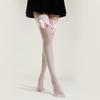 Elegant Bow-Accent Sheer Black Stockings: Sexy Lace Over-the-Knee Socks for Spring/Summer