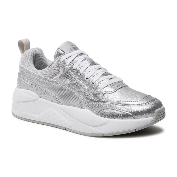 Puma X-Ray 2 Leather Trendy Comfortable Low-Top Lifestyle Shoes Unisex sneaker Silver White 382218-01