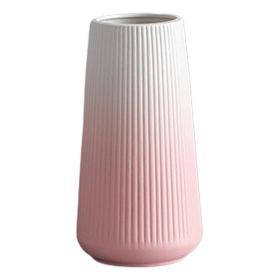 White Ceramic Vase Small Ribbed Textured Flower Vase for Pampas Grass Home Living Room Bedroom Dining Table Farmhouse Kitchen Shelf Table Decor