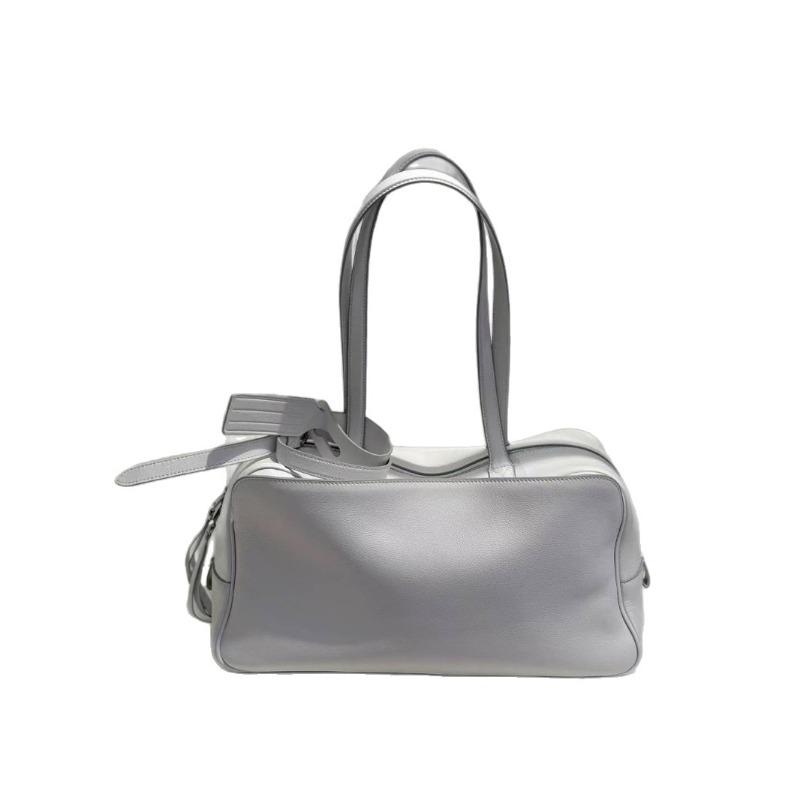 Leather Bowling Bag Women's Niche Light Luxury Shoulder Bag Handbag High-end Versatile Fashion Calfskin Underarm Bag