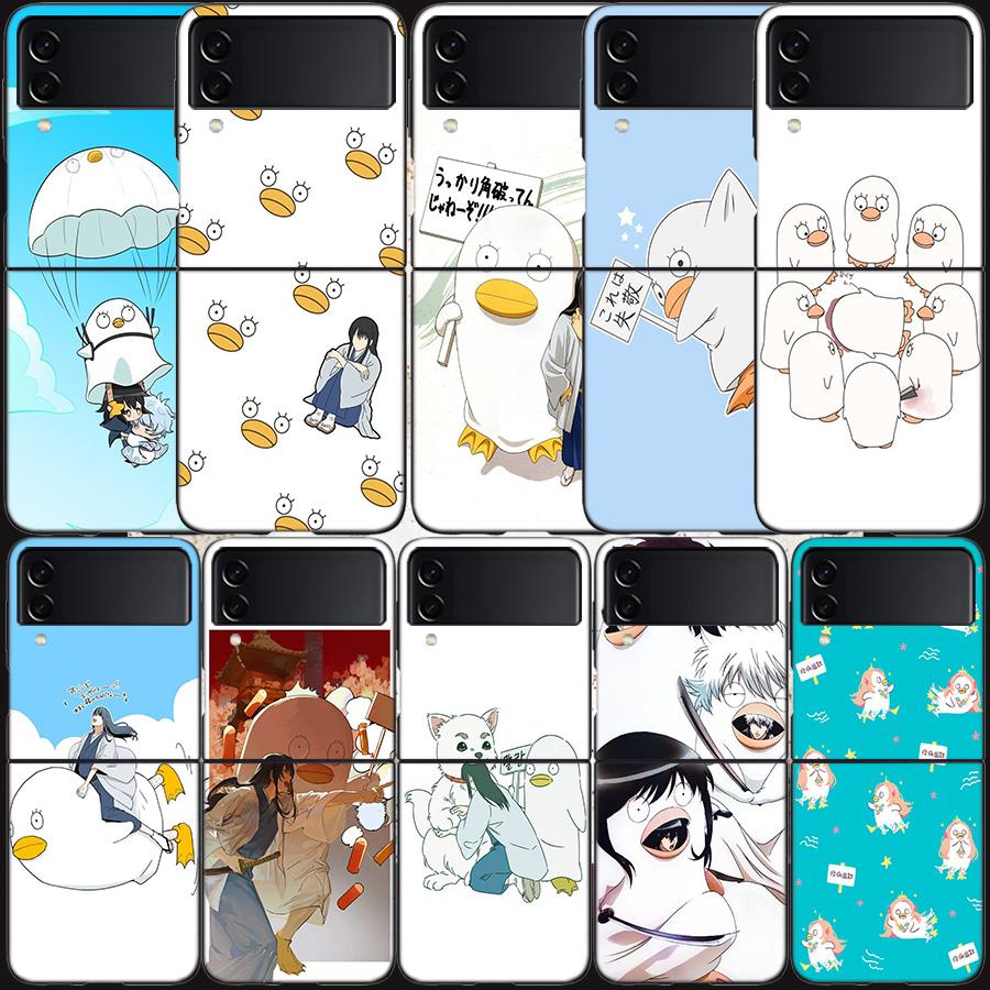 Anime Gintama Mr. Raindrop Phone Case For Samsung Z Flip 7 6 5G Galaxy Z Flip 5 4 3 Black Hard Cell Cover Luxury PC Shell Coque