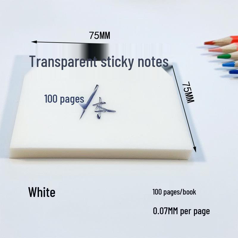 Colorful Transparent PET Sticky Notes with Strong Adhesion for Students and Office Use