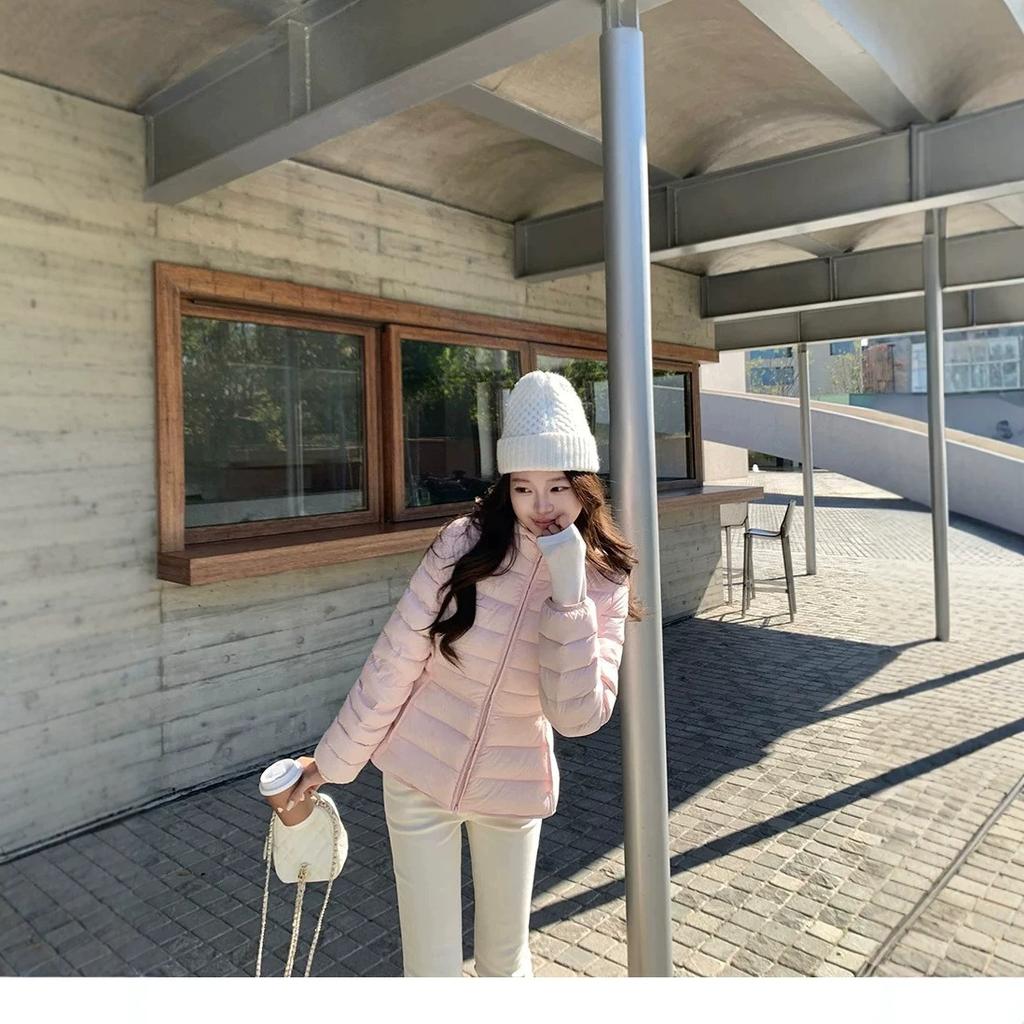 Yu Yan, the new national standard goose down hooded short slim-fitting ribs down jacket women's small waist light new coat