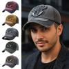 Washed Cotton Bull Head Embroidered Baseball Cap Distressed Hip Hop Peaked Cap Sunscreen Adjustable Streetwear Hats