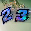 1PC Holographic Carbon Arabic Numerals Motorcycle Sticker Waterproof for Motorbike Fuel Tank Windshield Scooter Bike Vinyl Decal