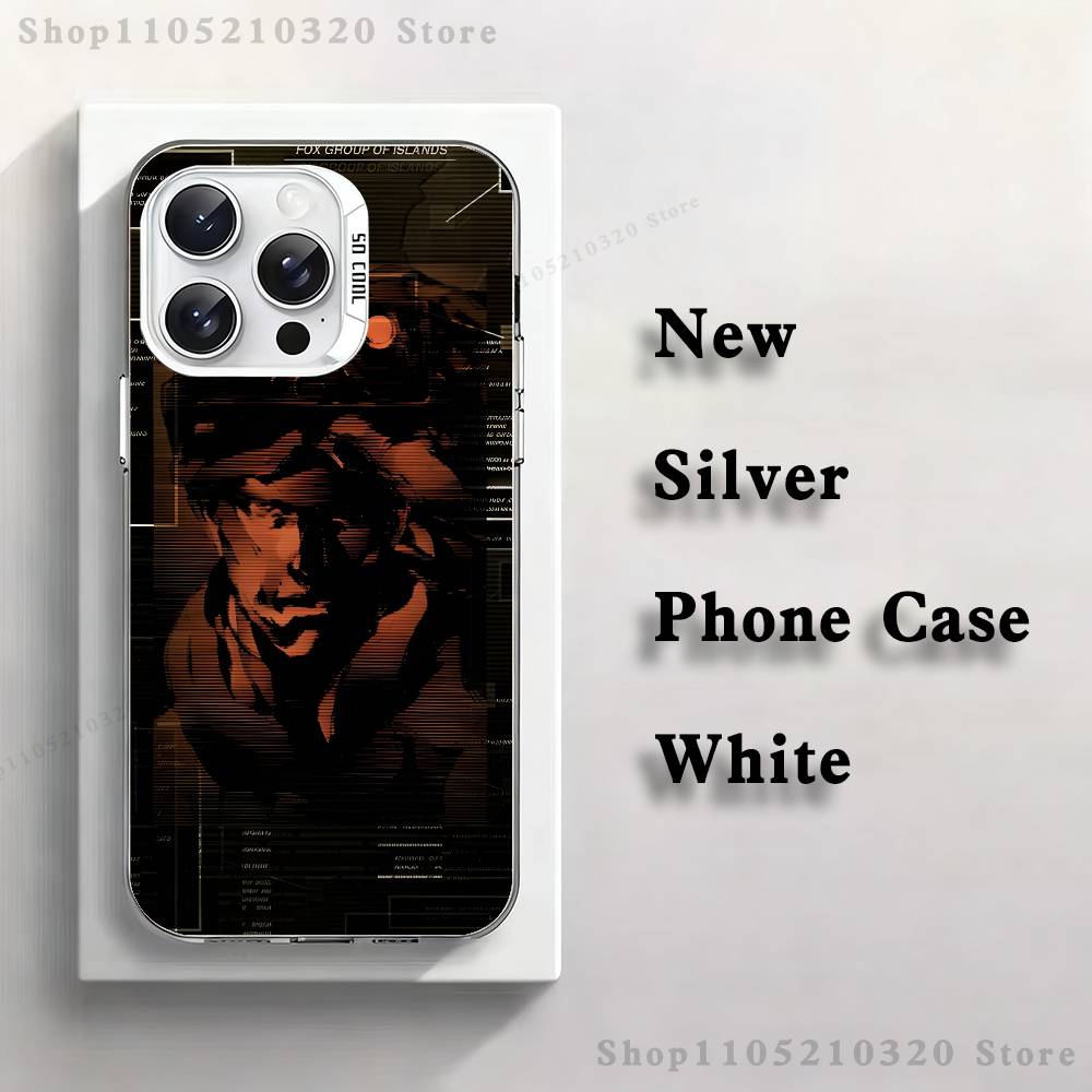 

M-MGS1 Solid Snake Game Phone Case For iPhone 17,16,15,14,13,12,11,Pro,XS,Max,Plus,Mini,SE4,E white Matte Shockproof Cover iPhone15