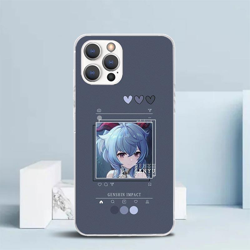 Genshin Impact Cartoon Phone Case For IPhone 16 17 Air 16E 15 14 Plus 13 Mini 12 11 Pro Max 7 8 + SE 2020 Soft TPU Back Cover 16