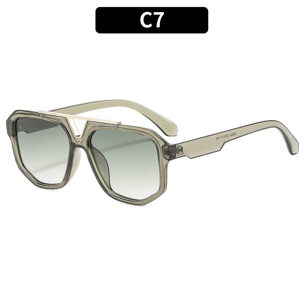 European and American box retro classic double beam pilot sunglasses versatile outdoor sunscreen fashion sunglasses