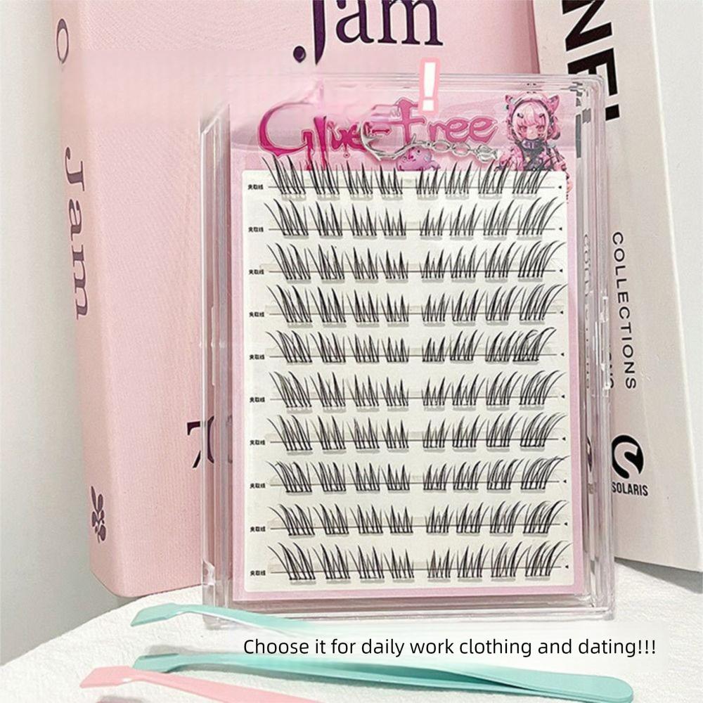 Korean Style Cat Eye Fake Lashes Comic Eye Segmented Eyelashes Bundles Eyelash Extension Kit  Women