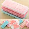 16 Cavity Cover Maker Box Plastic Ice Tray Jelly Freezer With Lid Cube Mold