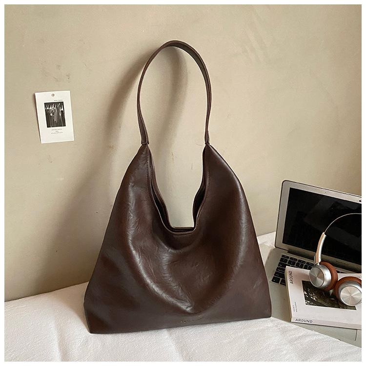 Simple and fashionable handbag bag women's autumn new solid color shoulder women's bag high value large capacity tote bag