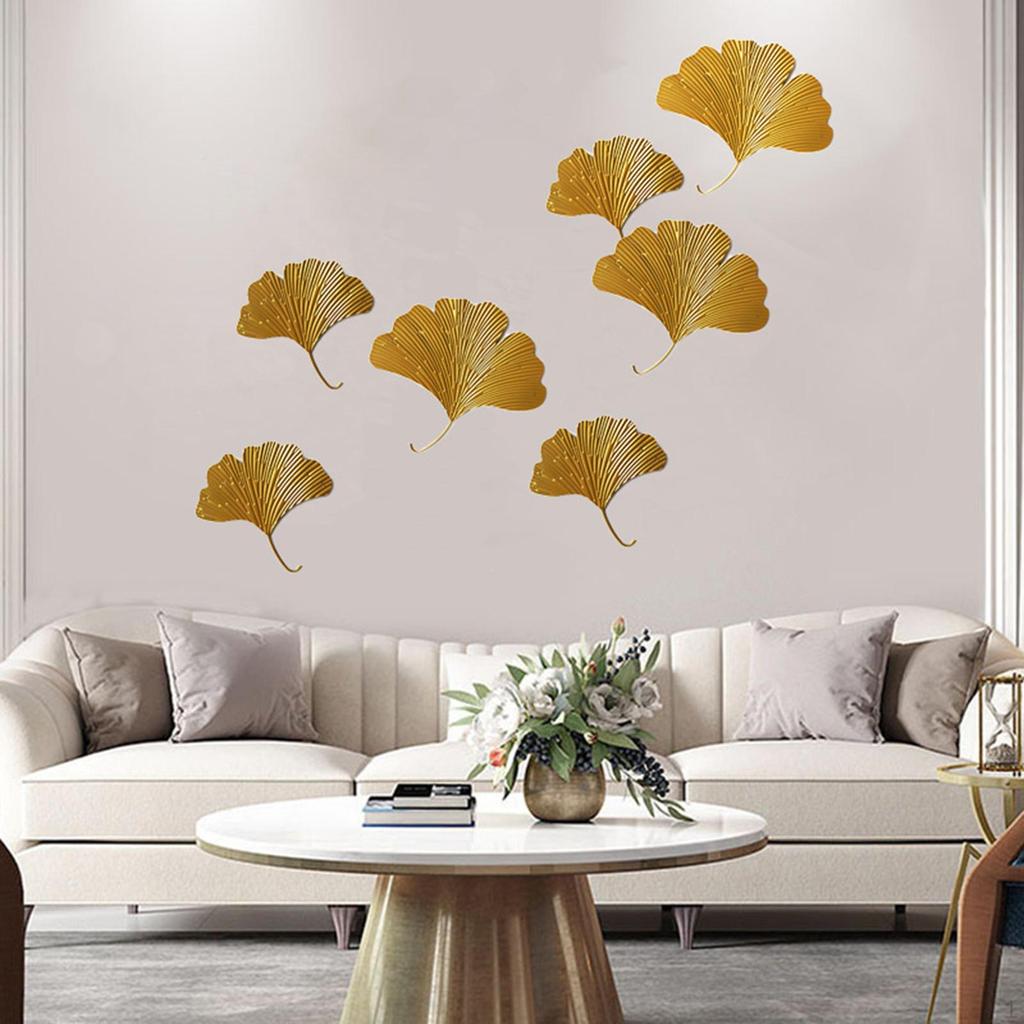 Attached Ginkgo Ornaments, Wrought Iron Decor, Home Accents, Sculpture for