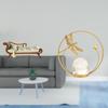 Miniature Wooden Sofa Bed Crystal Ball Sculpture Metal Figurine Desk Indoor Ornament Statue Stand