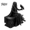 Gothic Crow Queen Figurine 3D Printed Figurine, Cloaked Robe Statue with Detailed Ornate Collectible Crow, Spooky Desktop Ornament for Home