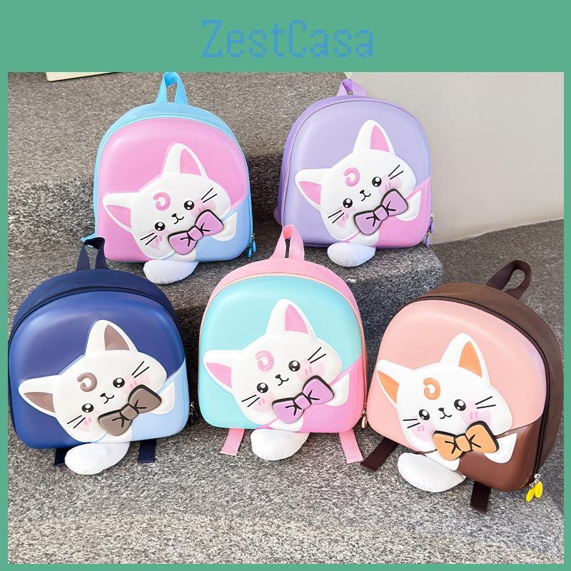Big Tailed Cat Childrens Backpack Oxford Cloth Eggshell Bag For Kindergarten