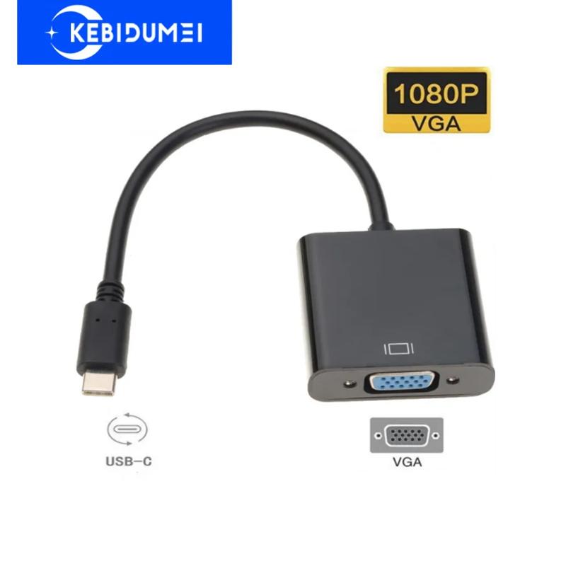 USB C 3.1 Adapter Type-C to VGA Adapter Cable HD 1080P For MacBook Pro Samsung TV Phone Laptop Screen Line Projection Converter