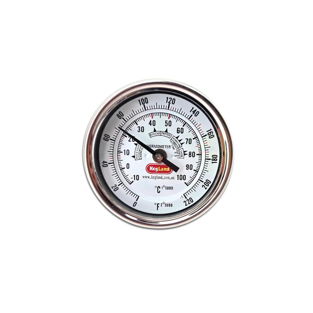 KegLand Bi-Metal 3 Inch Dial Weldless Thermometer Long/Short Stem Measure Tool Beer Home Brewing