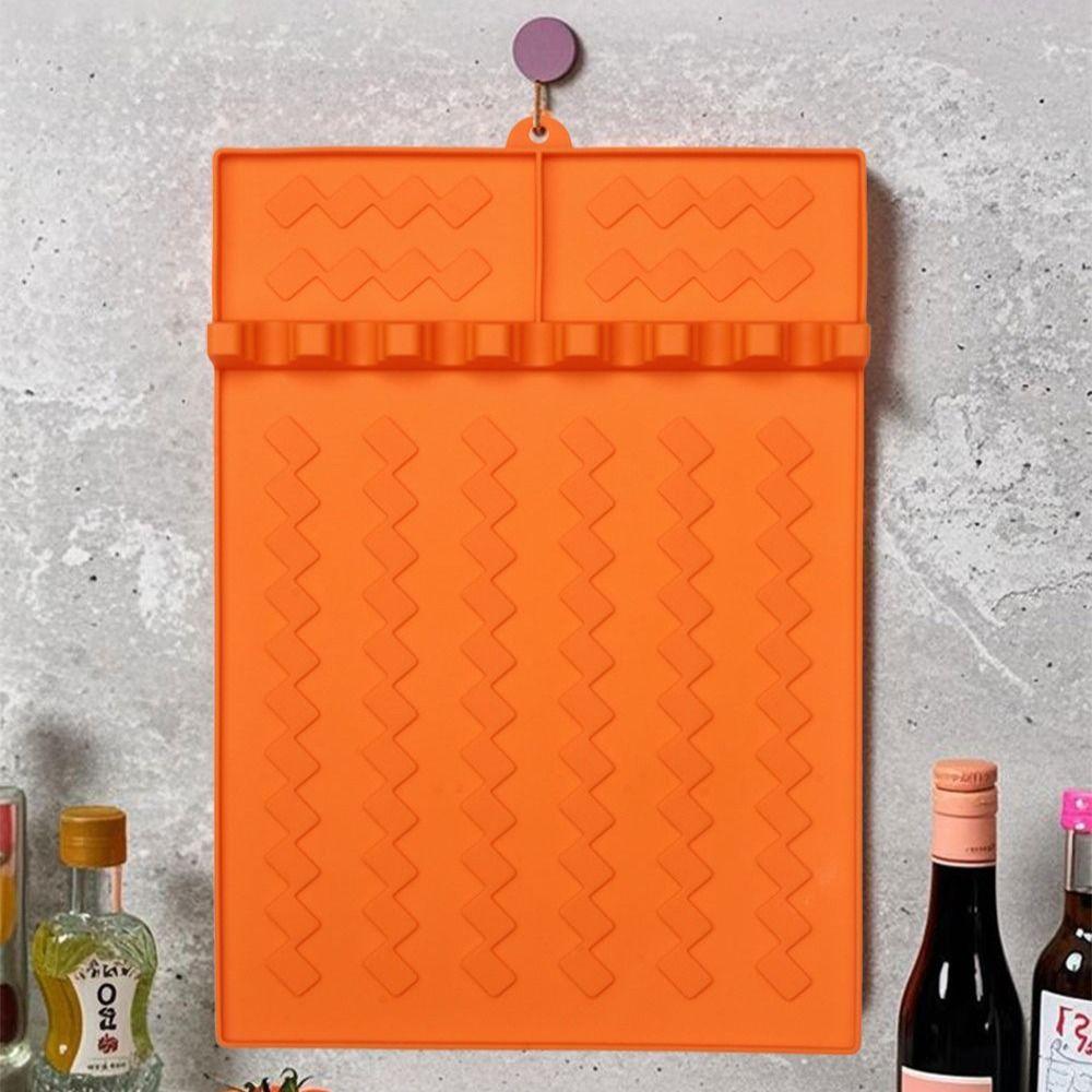 Textured Grill Mat Silicone Grill Buddy Mat Portable Mat Grill Tool Tray  BBQ Tool Storage