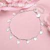 925 Sterling Silver 8-inch Delicate Blade Bracelet for Ladies, Fashionable Christmas Accessories, Party Jewelry