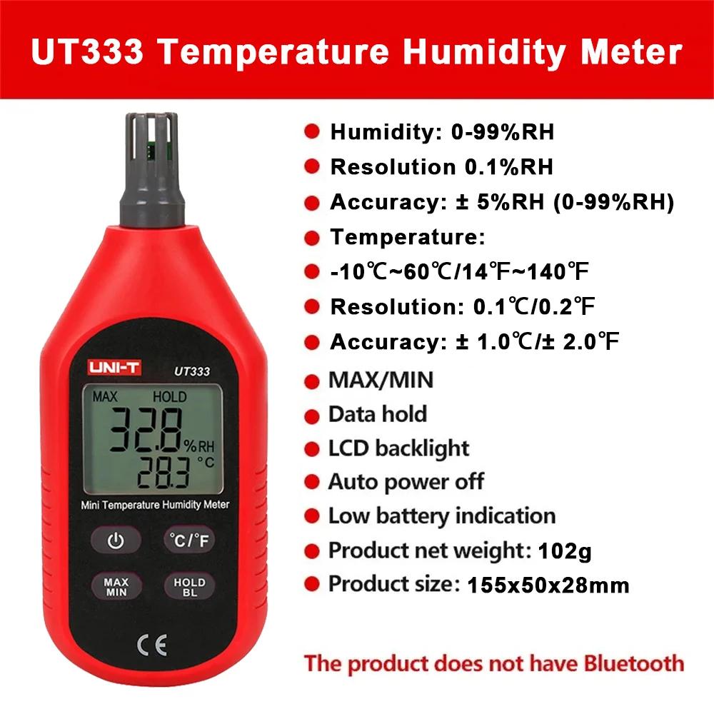 

UNI-T UT333 UT333BT Digital Hygrometer Thermometer 2 in 1 Temperature Humidity Meter Mini Sensor Bluetooth Thermo-hygrometer UT333
