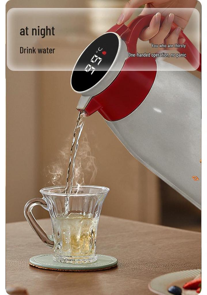 Large Capacity Insulated Thermos Flask with Glass Liner, 7-Hour Heat Preservation, Boiling Water Warming Pot, Hot Water Bottle for Home Use.