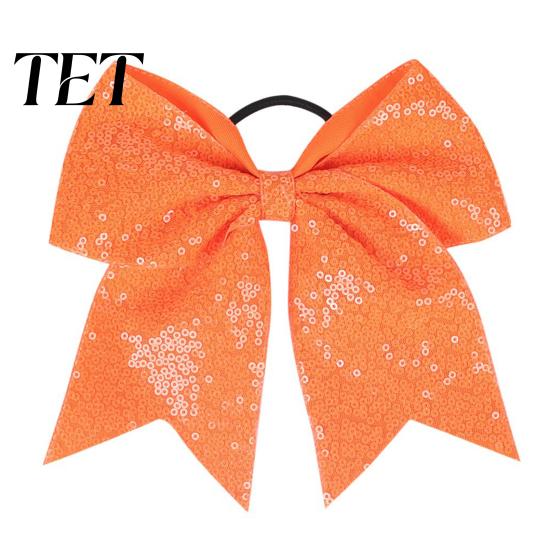 Dance Team Hair Ties Sequins Bows, Elastic Tie, Large Cheerleading Performance Band Ponytail Holder, Glitter Scrunchies for Women Girls Teens