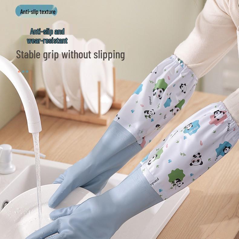 Winter Plus Waterproof Fleece Rubber Gloves - Extended Length for Kitchen and Household Cleaning