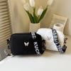 Wide Strap Nylon Underarm Bag for Women, Solid Color Quilted Shoulder Purse, Soft Wavy Texture Crossbody Bag, Minimalist Daily Tote KTB