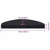 VidaXL Self-adhesive Stair Mats 30 Pieces 65 X 21 X 4 Cm Black Semicircular Large 3365657