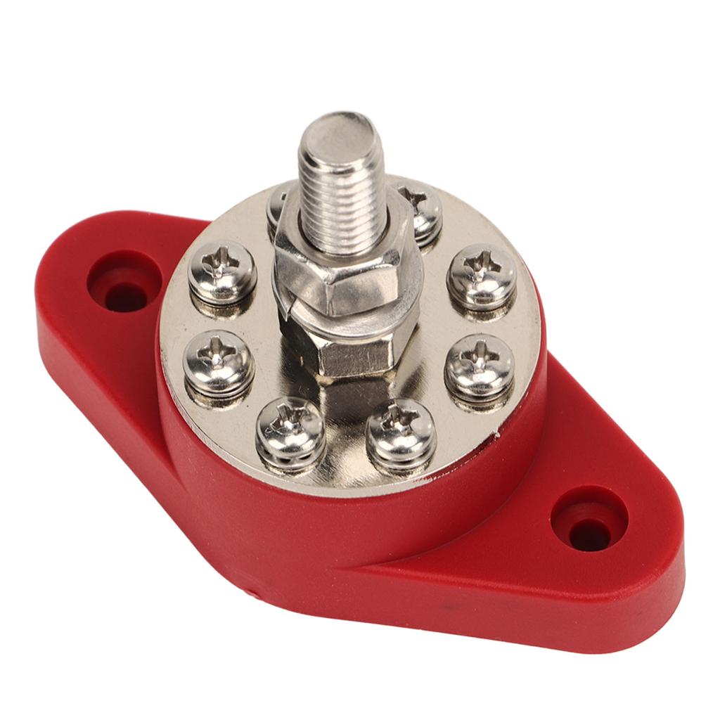 M10 Power Distribution Terminal 3 8in DC 48V 180A Battery Junction Post Bus Bar with 8pcs Terminal