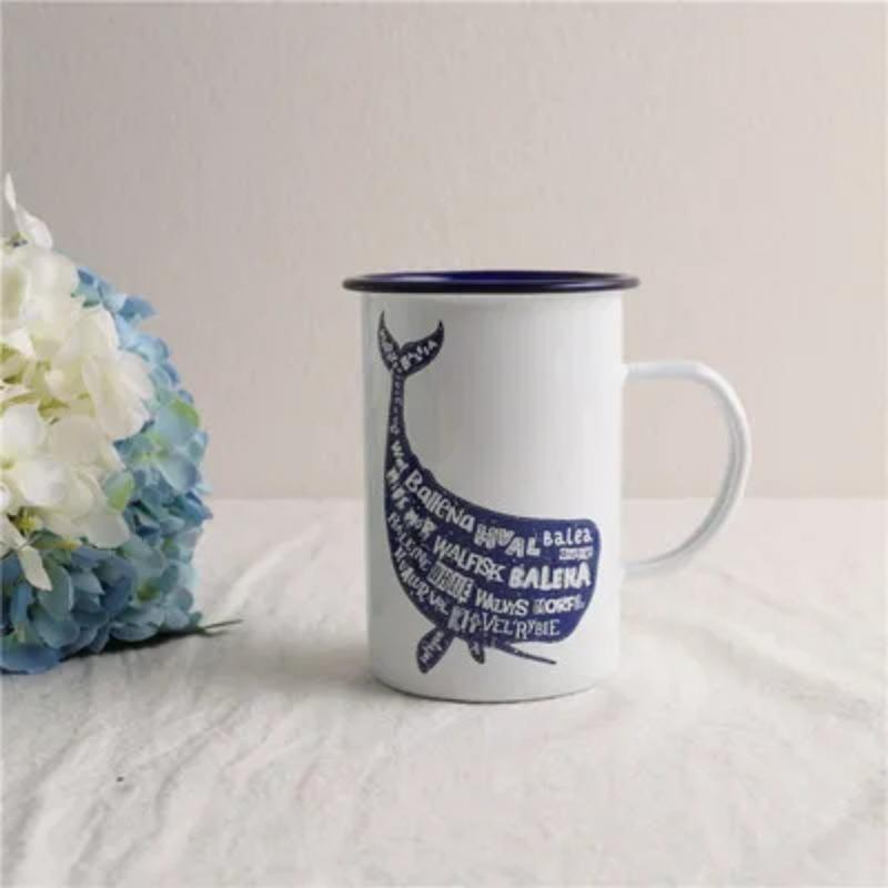 Outdoor Enamel Creative Coffee Tea Water Milk Cups Camping Mugs Enamel Mug with Handle Drinkware Vacation Hiking Mug Gifts