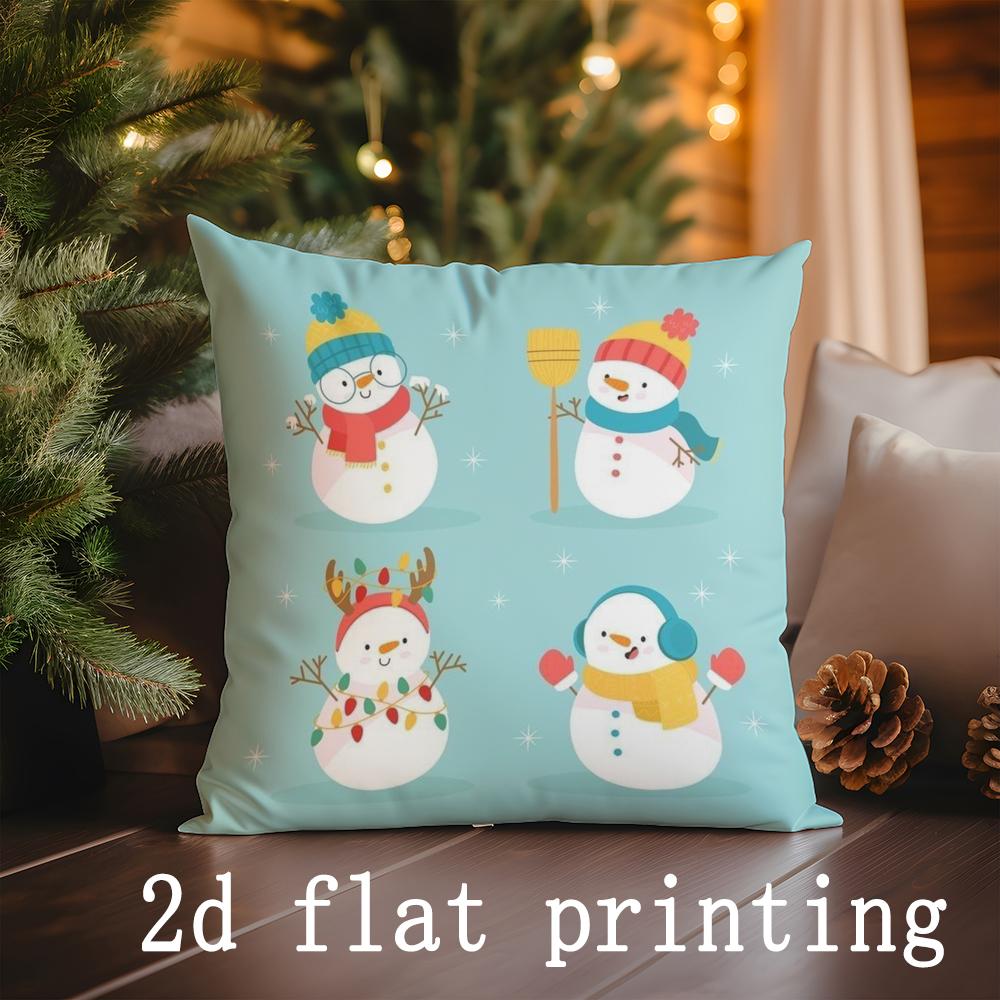 Home Decor Christmas Snowman Santa Pillows Suitable For Sofa Bedroom Car Pillow Cover Cushion Rectangular Back Cushion