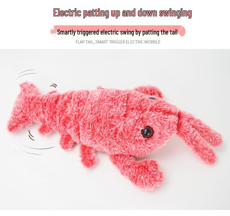 Electric Bouncing Shrimp & Lobster Pet Toy - USB Rechargeable Teaser for Cats & Dogs
