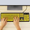 USB Keyboard Computer Accessory Large Letter Print Wired Yellow Button for Vista   XP   OS X