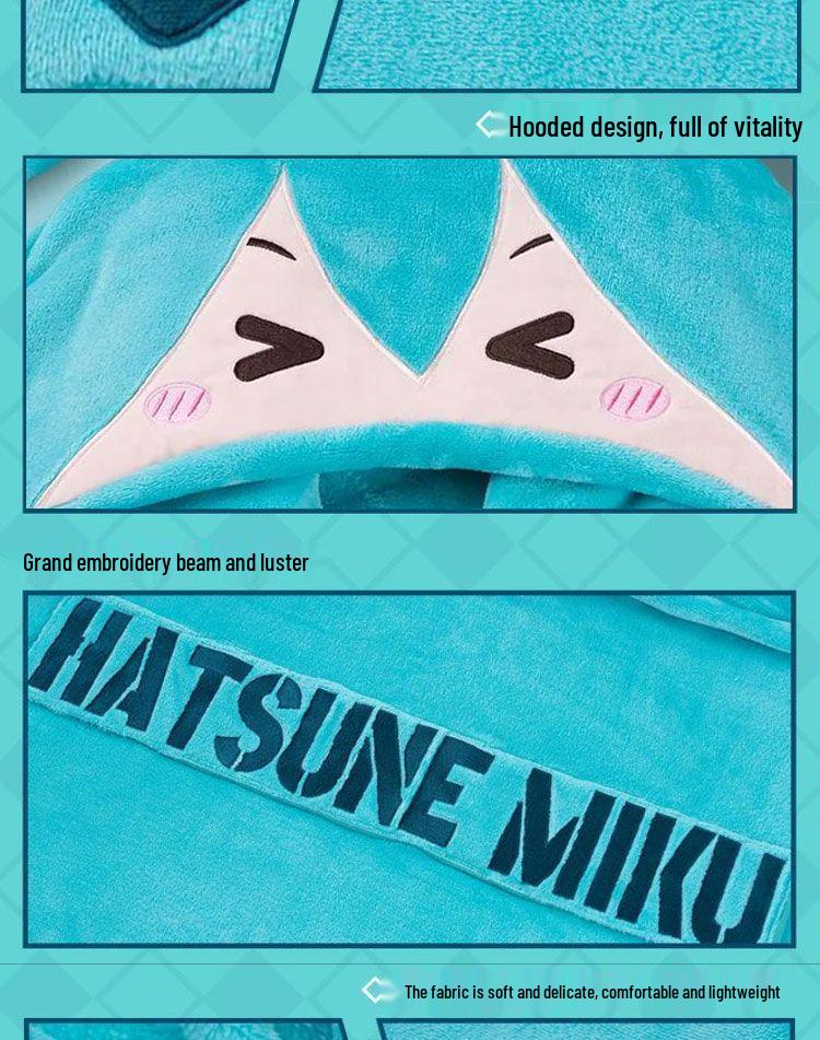 Hatsune Miku Japanese Style Hooded Blanket Shawl